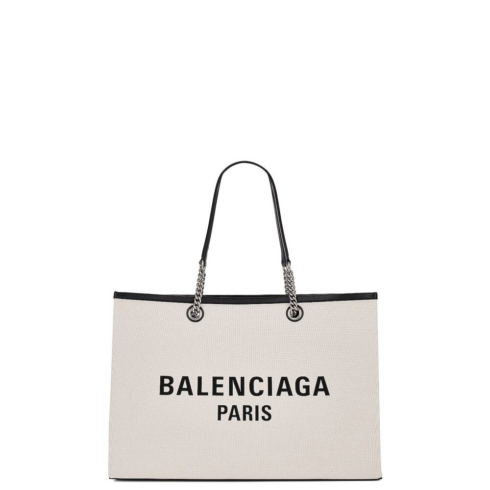 Balenciaga Duty Free White Leather Large Tote Bag